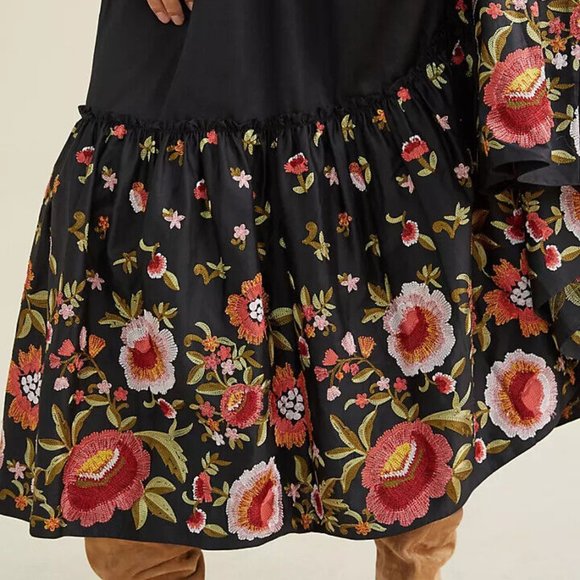 Anthropologie Geisha Designs 248$ 8 Karolina Embroidered Cut-Out Maxi Dress NWT - Picture 9 of 9